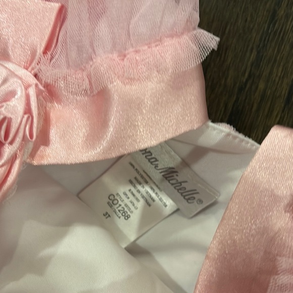 Pink and White Rosette Dress Size 3T - Picture 4 of 5